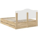  Krevetna konstrukcija s ladicama Hrast sonoma 150 x 200 cm | shoptok.hr