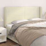  Vzglavje z ušesi krem 183x23x118/128 cm umetno usnje, (20932893) | Shoptok.si