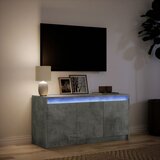 TV ormarić s LED svjetlima boja betona 100x34x50 cm drveni | shoptok.hr
