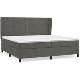  s oprugama i madracem tamnosivi 200x200 cm baršunasti | shoptok.hr