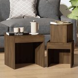  Komplet mizic 3-delni rjavi hrast konstruiran les, (20714319) | Shoptok.si
