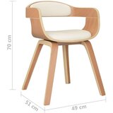  Jedilni stol 2 kosa krem ukrivljen les in umetno usnje, (20944591) | Shoptok.si