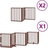 vidaXL Ograda za pse z vrati zložljiva 12 panelov rjava 600 cm les | Shoptok.si