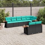  8-dijelni set vrtnih sofa od poliratana s jastucima crni | shoptok.hr