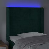 LED uzglavlje tamnozeleno 93x16x118/128 cm baršunasto | shoptok.hr
