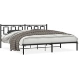  Metalni okvir za krevet s uzglavljem crni 193x203 cm | shoptok.hr