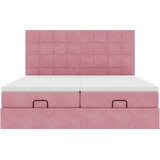 Okvir kreveta s madracima ružičasti 160x200cm baršunasti | shoptok.hr