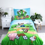Jerry Fabrics Zelena/modra enojna bombažna otroška posteljnina 140x200 cm Minecraft "Outdoor Mobs" – | Shoptok.si