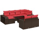  11-dijelni vrtni set s jastucima smeđi poliratan | shoptok.hr
