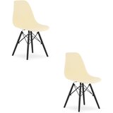 Brandless Stol OSAKA kremast / črne noge x 2, (22030796) | Shoptok.si