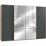 MID.YOU omara z drsnimi vrati, barve grafita, barve hrasta | Shoptok.si