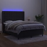  box spring s madracem LED crni 140x200 cm baršun | shoptok.hr