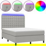 Maison Chic Box spring postelja - Vzmetna postelja z vzmetnico LED svetlo siva 140x190cm blago SL16191, (21896094) | Shoptok.si