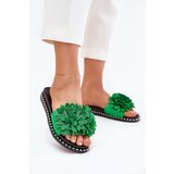 Boto Ladies flip flops decorated with flowers green Cellanen | shoptok.hr