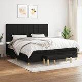  S oprugama i madracem crni 200x200 cm od tkanine | shoptok.hr