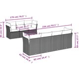  6-dijelni set vrtnih sofa s jastucima crni od poliratana | shoptok.hr