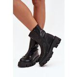 Boto Warm Women's Ankle Boots with Zipper and Decorations Black Thavira | Shoptok.si