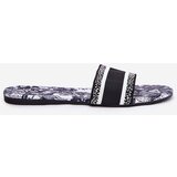 Boto Patterned Flat Women's Slippers Black Leysi | shoptok.hr