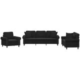  3-dijelni set sofa s jastucima crni baršunasti | shoptok.hr