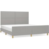 The Living Store Posteljni okvir z vzglavjem svetlo siv 180x200 cm blago - Posteljni Okvir Z Vzglavjem, (21448914) | Shoptok.si