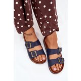 EVENTO Women's cork platform sandals with buckles navy Vesina | Shoptok.si