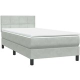 Box Spring krevet s madracem svijetlo sivi 80x220 cm samt | shoptok.hr