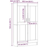 vidaXL Knjižna omara starinski les 82,5x30,5x150 cm inženirski les | Shoptok.si