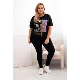 Kesi Włoski Women's cotton Plus Size blouse with print and sequinswhite + pink | shoptok.hr
