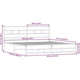 Metalni Kovinski posteljni okvir brez vzmetnice dimljen hrast 183x213cm, (21608614) | Shoptok.si