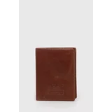 PepeJeans Usnjena denarnica Archie moška, rjava barva