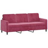  3-dijelni set sofa crvena boja vina baršunasti | shoptok.hr