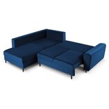 Cosmopolitan Design Plava baršunasti sklopiva/s prostorom za odlaganje kutna garnitura (s lijevim kutom/u obliku slova L) Kyoto – | shoptok.hr