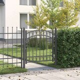 vidaXL Ograjna vrata Siva 100 x 100 cm Jeklo s prašnim premazom | Shoptok.si