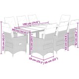  9-dijelni vrtni bistro set od poliratana s jastucima smeđi Smeđa 190 x 90 x 75 cm | shoptok.hr