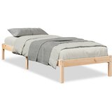 Maison Chic Daljši Posteljni okvir - Enojna postelja - Postelja za odrasle brez vzmetnice 80x210 cm trdna borovina, (21696649) | Shoptok.si