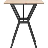vidaXL jedilna miza y okvir 60x60x75 cm trdna borovina lito železo | Shoptok.si