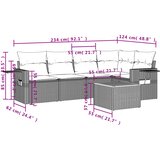  6-dijelni set vrtnih sofa od poliratana s jastucima sivi | shoptok.hr