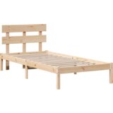 vidaXL Krevetni okvir s uzglavištem 90x200 cm Masivna borovina | shoptok.hr