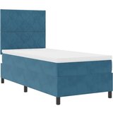 vidaXL Postelja z vzmetnico Temno modra Enojna Žamet, (22051547) | Shoptok.si