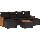 vidaXL 7-dijelni set vrtnih sofa od poliratana s jastucima crni | shoptok.hr