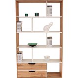 CARRYHOME predelna stena 110/185/32 cm bela, barve hrasta, svetlo rjava | Shoptok.si