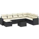 Maison Chic Seti vrtnega pohištva - Vrtna garnitura - Vrtni pohištvo set 9-delna z blazinami črn poli ratan, (21807691) | Shoptok.si