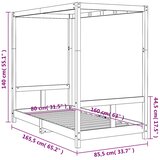  Okvir za dječji krevet 80 x 160 cm od masivne borovine | shoptok.hr