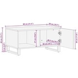 vidaXL Klubska mizica črna 80x50x40 cm trden mangov les | Shoptok.si