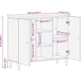  Stranska omarica 90x33x75 cm trden mangov les | Shoptok.si
