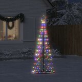 vidaXL Osvetljena novoletna jelka stožec 200 LED barvita 182 cm | Shoptok.si