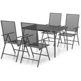  5-dijelni vrtni blagovaonski set antracit čelični Antracitno siva Dužina stola 110 cm | shoptok.hr
