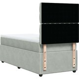 vidaXL Box spring postelja z vzmetnico svetlo siv 90x190 cm žamet | Shoptok.si