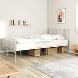The Living Store Kovinski posteljni okvir z vzglavjem in vznožjem bel 160x200 cm - Posteljni Okvir, (21531881) | Shoptok.si