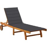 Maison Chic Vrtni Ležalnik - Sončna ležalnik z blazino trden akacijev les, (22042980) | Shoptok.si